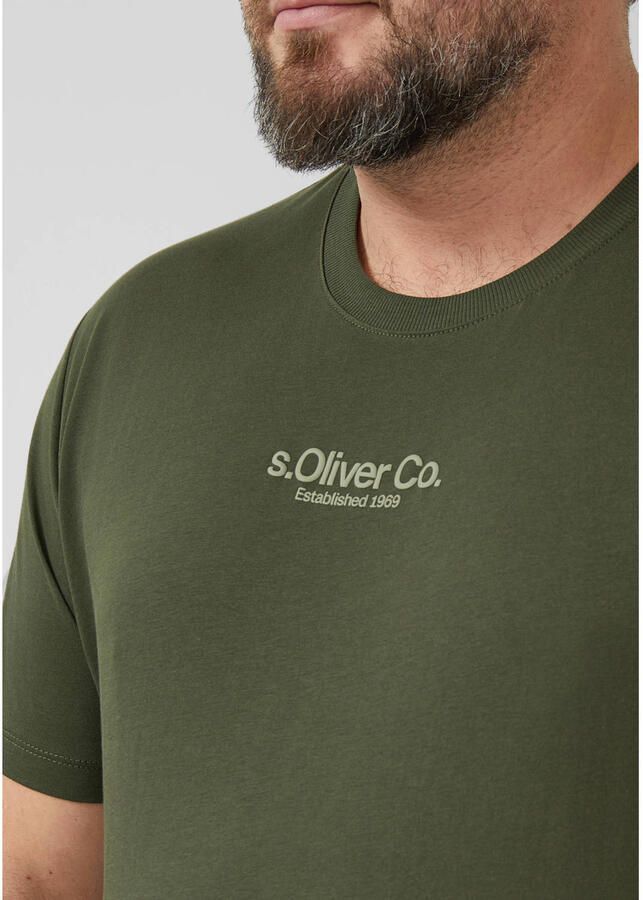 S.Oliver Big Size regular T-shirt donkergroen - Foto 2