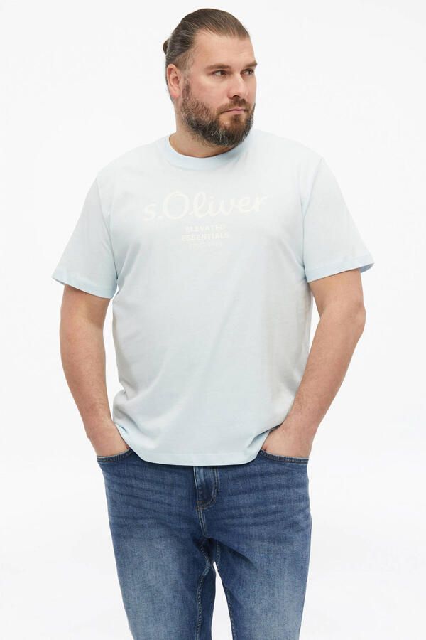 S.Oliver Big Size regular T-shirt lichtblauw