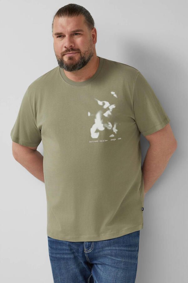 S.Oliver Big Size regular T-shirt Plus Size donkergroen