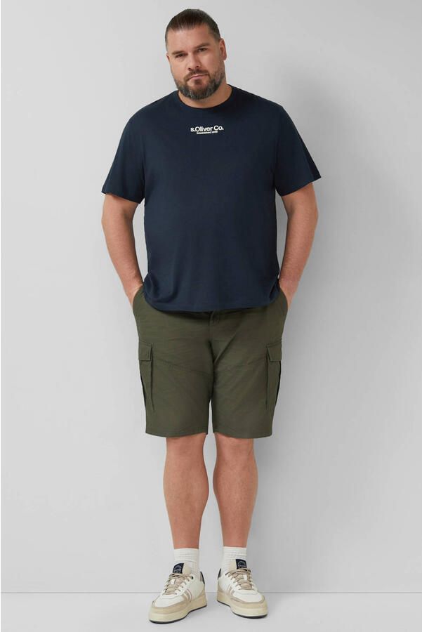 S.Oliver Big Size relaxed cargo short donkergroen - Foto 3