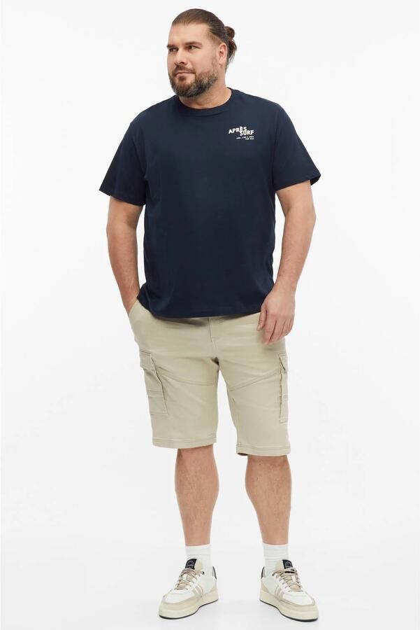 S.Oliver Big Size relaxed fit T-shirt met backprint blauwzwart - Foto 3