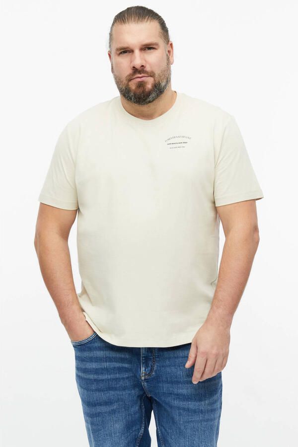 S.Oliver Big Size relaxed fit T-shirt met backprint ecru