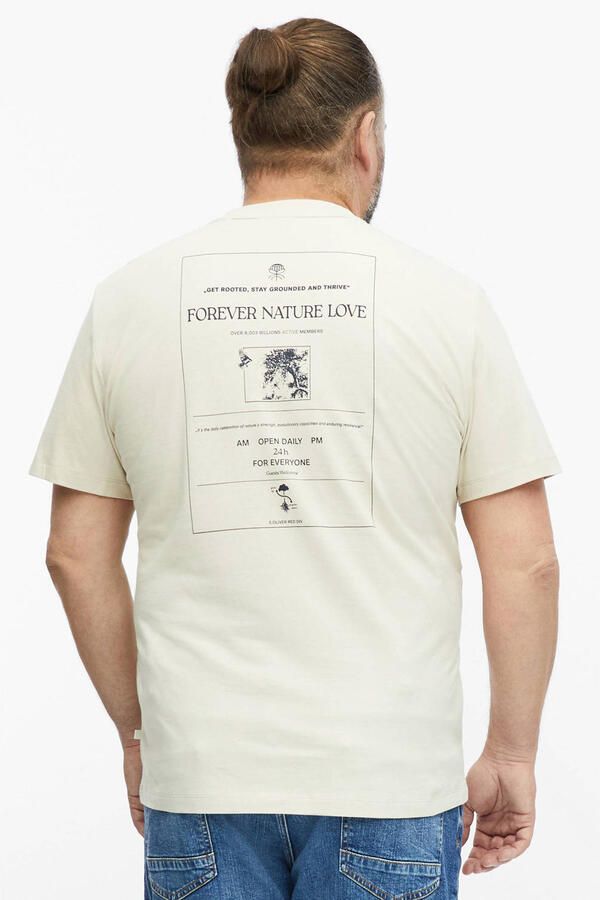 S.Oliver Big Size relaxed fit T-shirt met backprint ecru - Foto 3