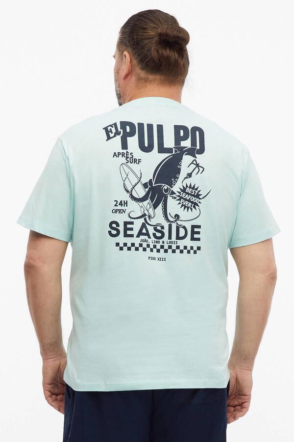 S.Oliver Big Size relaxed fit T-shirt met backprint lichtblauw - Foto 3