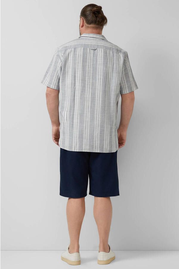 S.Oliver Big Size relaxed gestreept casual overhemd antraciet - Foto 3