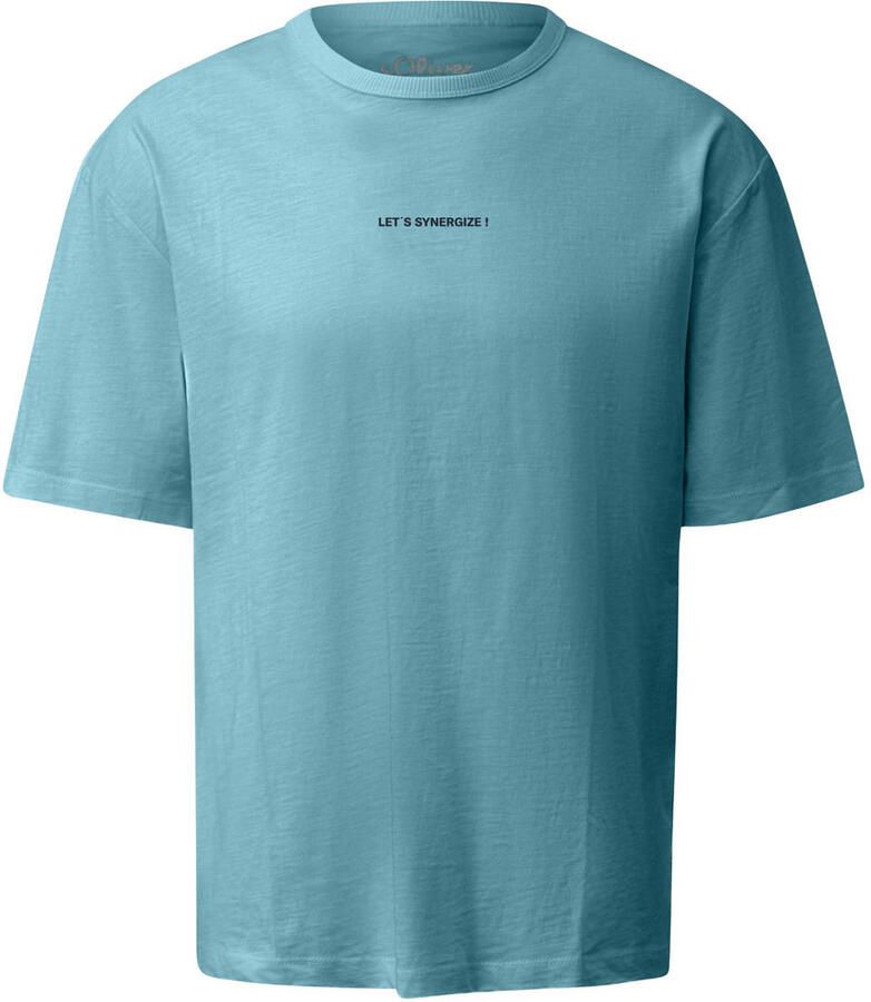 S.Oliver Big Size relaxed T-shirt met backprint Plus Size petrol