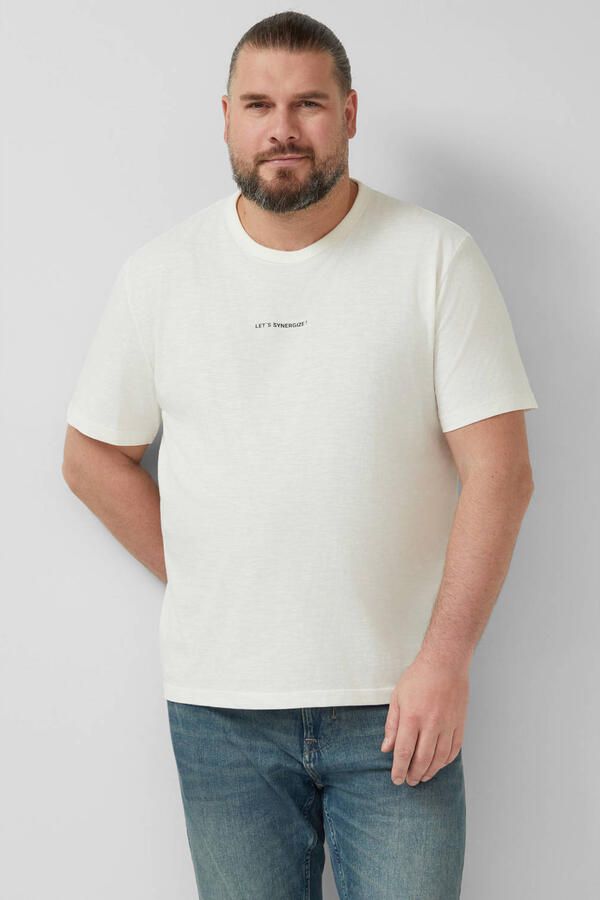 S.Oliver Big Size relaxed T-shirt met backprint Plus Size wit