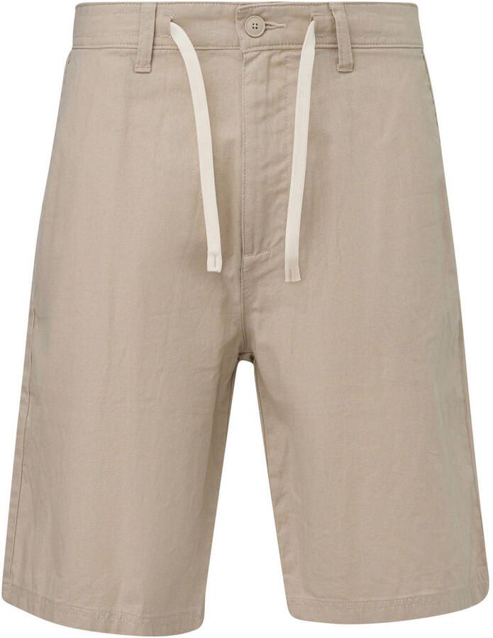 S.Oliver Big Size straight bermuda short met linnen beige