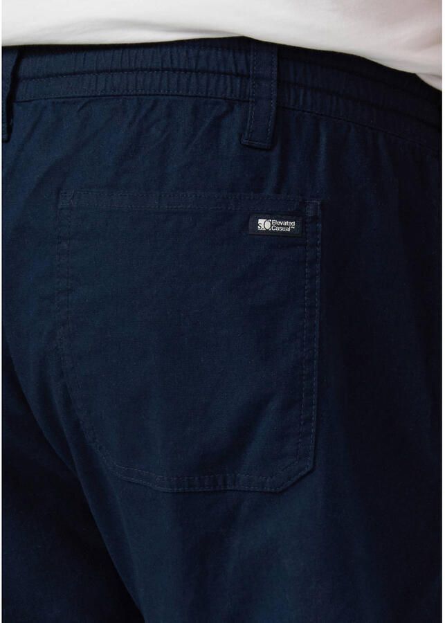 S.Oliver Big Size straight bermuda short met linnen donkerblauw - Foto 2