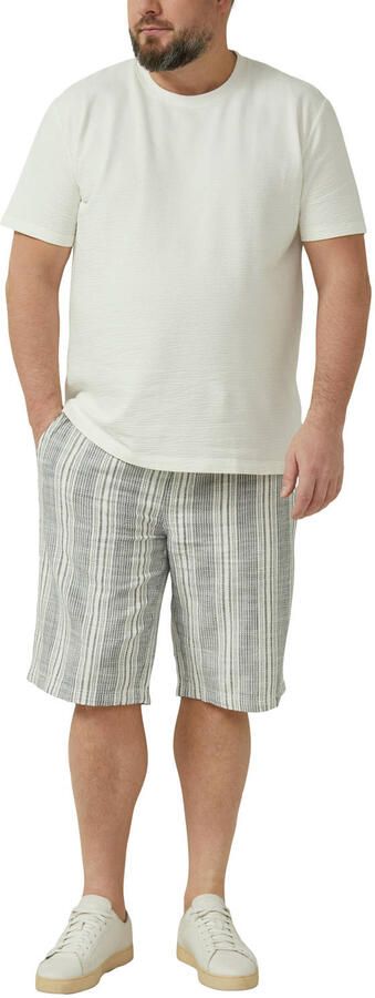S.Oliver Big Size straight gestreepte casual short donkerblauw