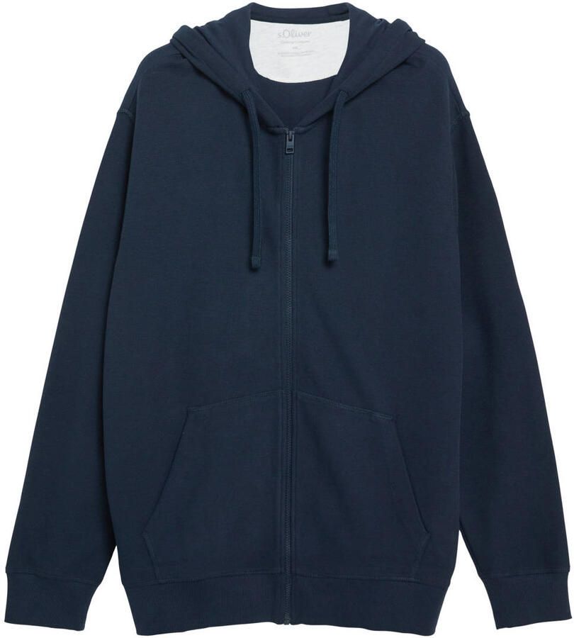 S.Oliver Big Size sweatvest blauwzwart