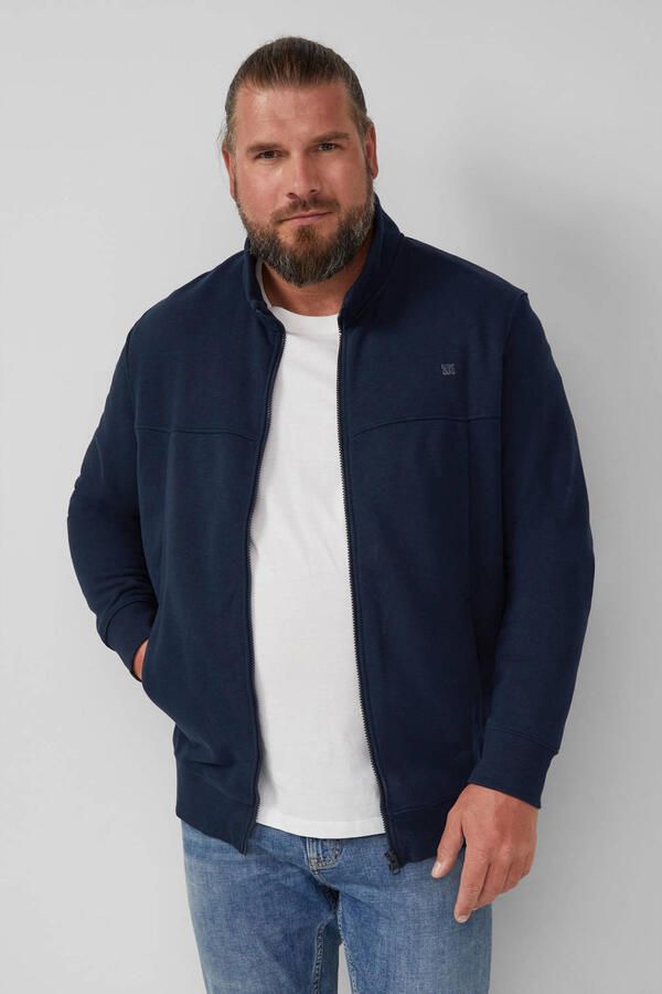S.Oliver Big Size sweatvest donkerblauw