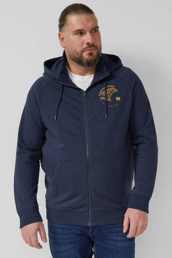S.Oliver Big Size sweatvest donkerblauw