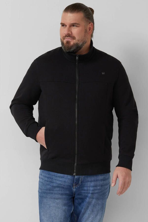 S.Oliver Big Size sweatvest zwart