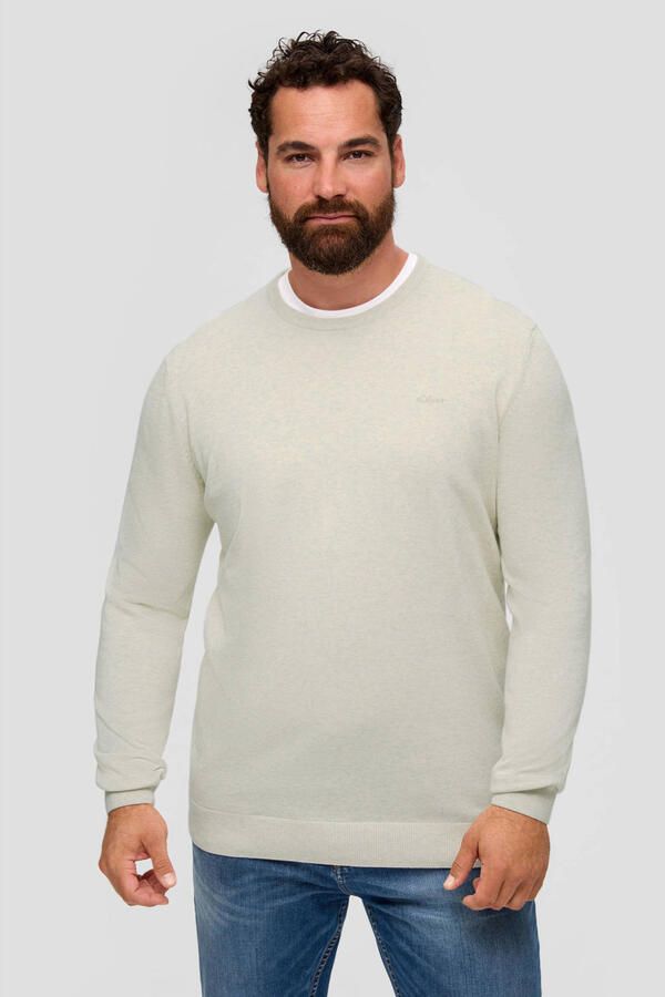S.Oliver Big Size trui Plus Size met logo ecru