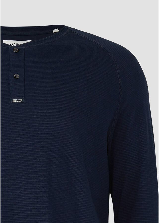 S.Oliver Big Size trui rib gebreid donkerblauw
