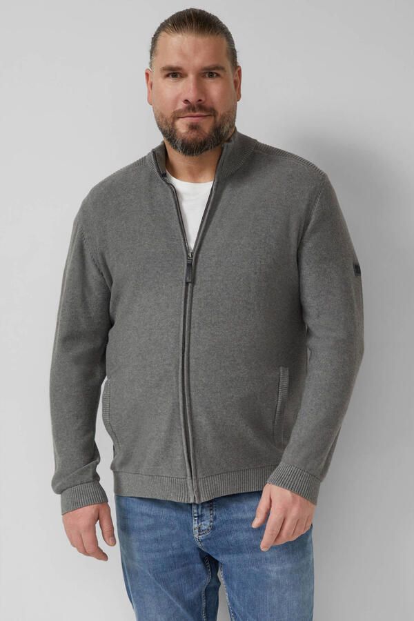 S.Oliver Big Size vest gebreid grijs