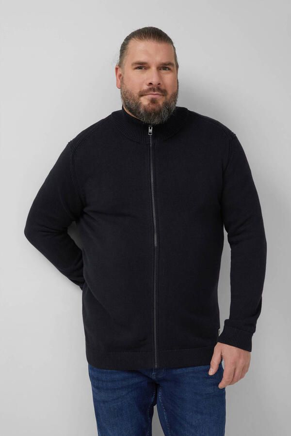 S.Oliver Big Size vest gebreid zwart