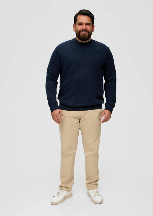 S.Oliver Big Size sweater Plus Size met logo blauw zwart