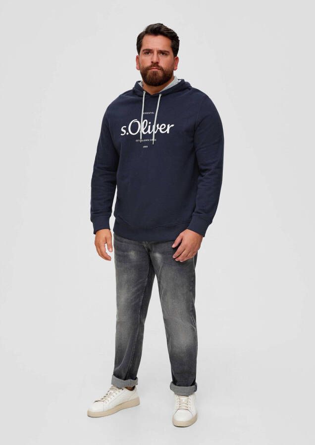 S.Oliver Big Size sweater Plus Size met printopdruk blauw zwart