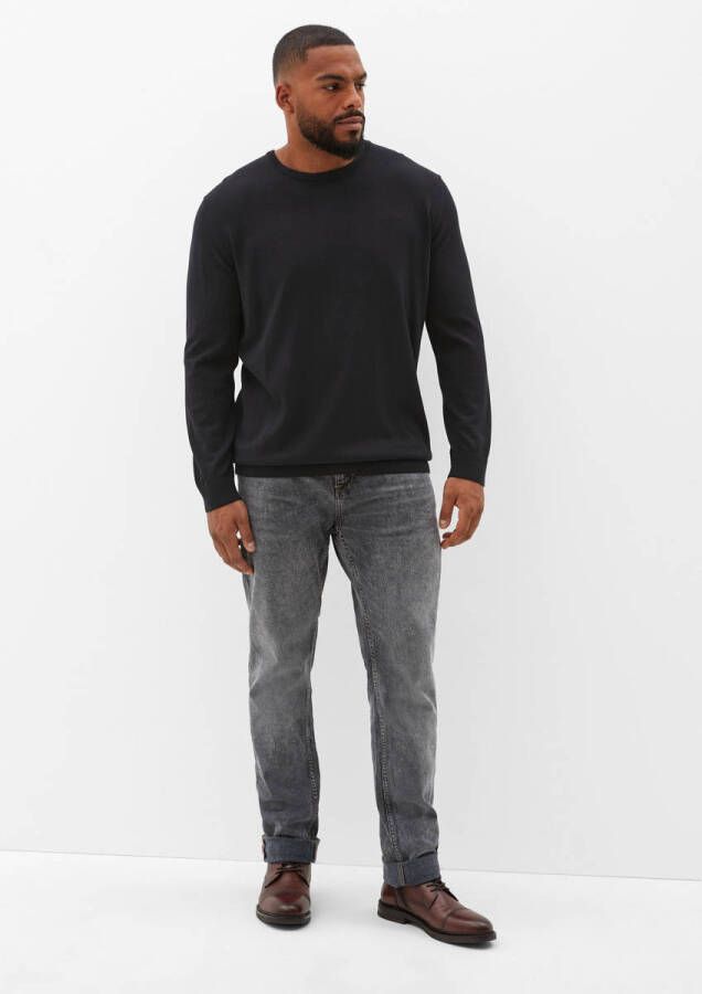 S.Oliver Plus SIZE gebreide pullover met geribde ronde hals