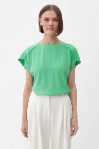S.Oliver BLACK LABEL blousetop van viscose groen