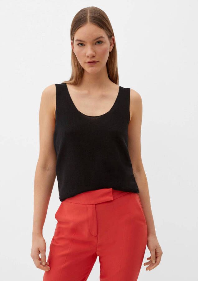 S.Oliver BLACK LABEL fijngebreide top zwart