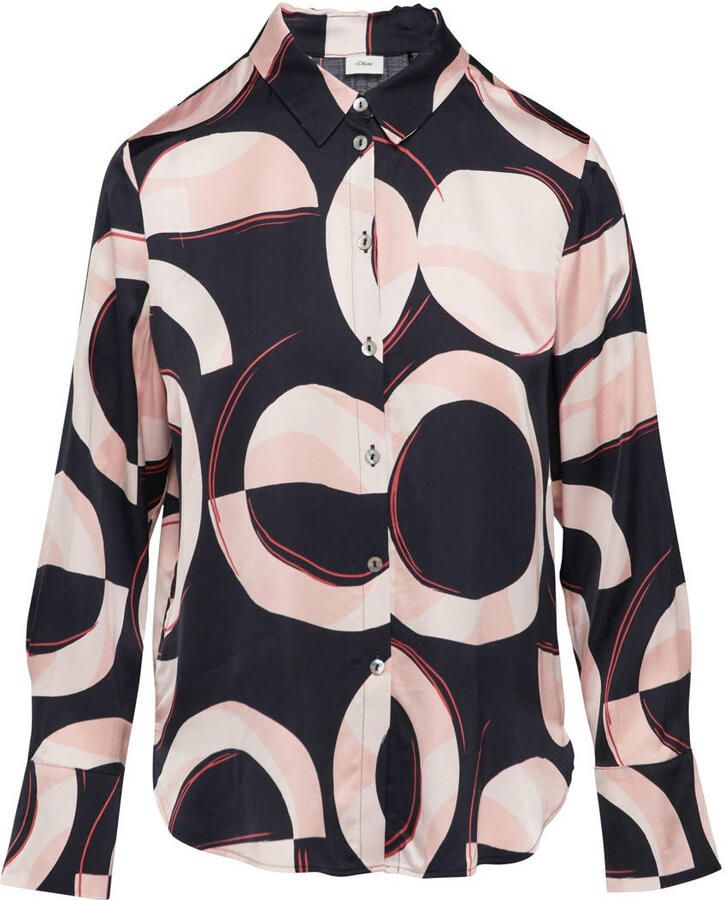 S.Oliver BLACK LABEL Relaxed fit blouse met lange mouwen van pure viscose
