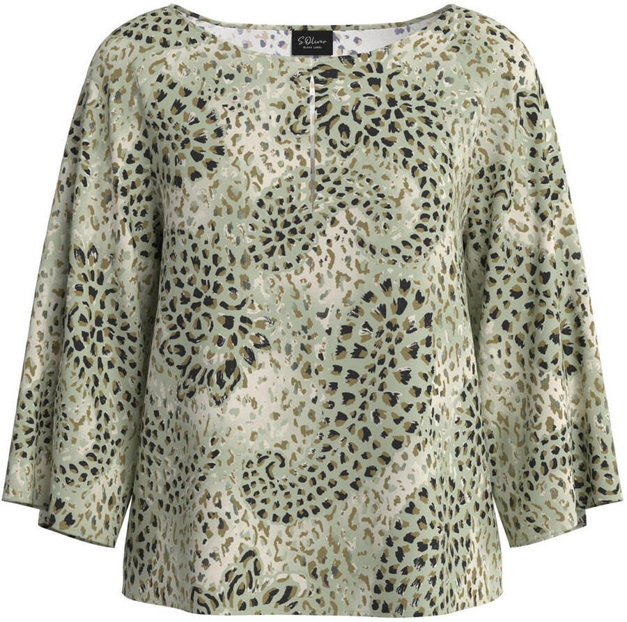 S.Oliver BLACK LABEL Relaxed fit blouse met korte mouwen van pure viscose - Foto 2