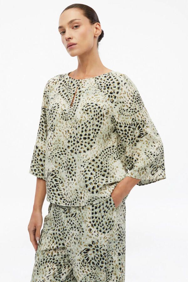 S.Oliver BLACK LABEL Relaxed fit blouse met korte mouwen van pure viscose - Foto 4