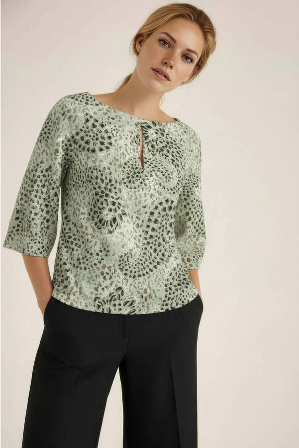 S.Oliver BLACK LABEL Relaxed fit blouse met korte mouwen van pure viscose - Foto 3