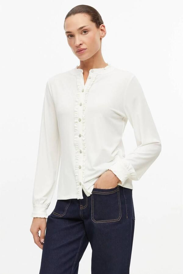 S.Oliver BLACK LABEL blouse met ruches wit