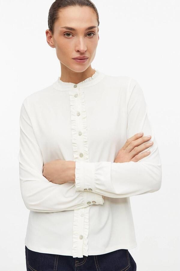 S.Oliver BLACK LABEL blouse met ruches wit - Foto 2
