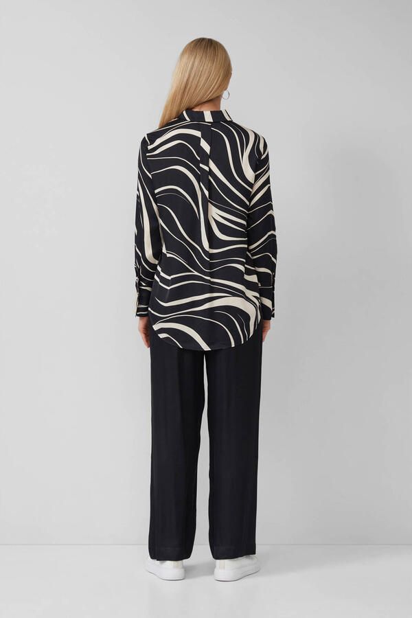 S.Oliver BLACK LABEL Regular fit blouse met lange mouwen van pure viscose