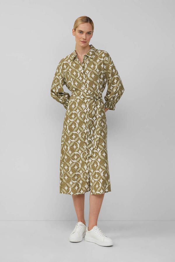 S.Oliver BLACK LABEL Getailleerde overhemdjurk van pure viscose