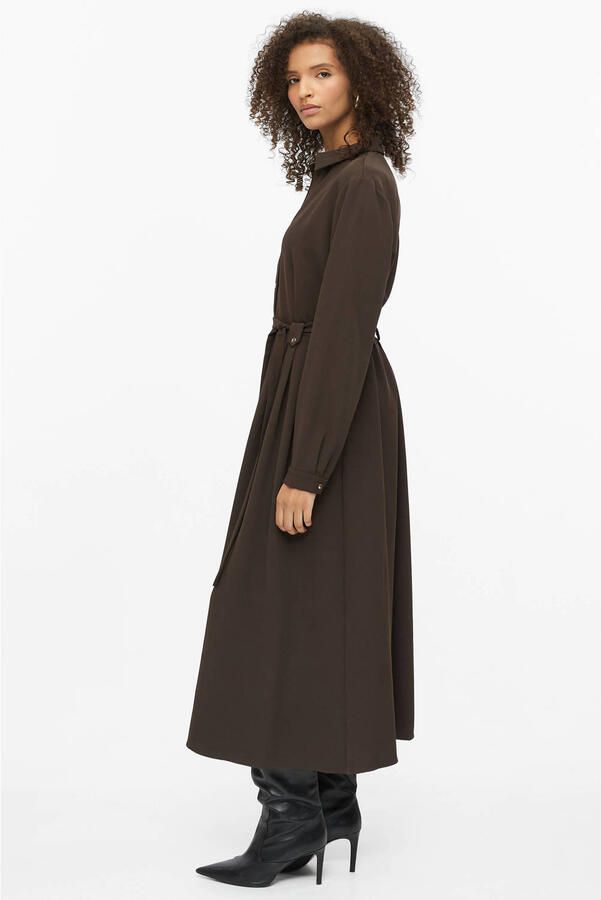 S.Oliver BLACK LABEL blousejurk met ceintuur donkerbruin