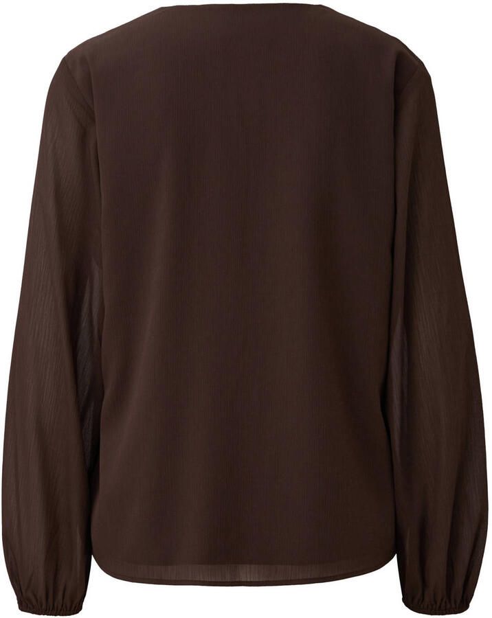 S.Oliver BLACK LABEL regular fit blouse met lange mouwen in crêpe-look