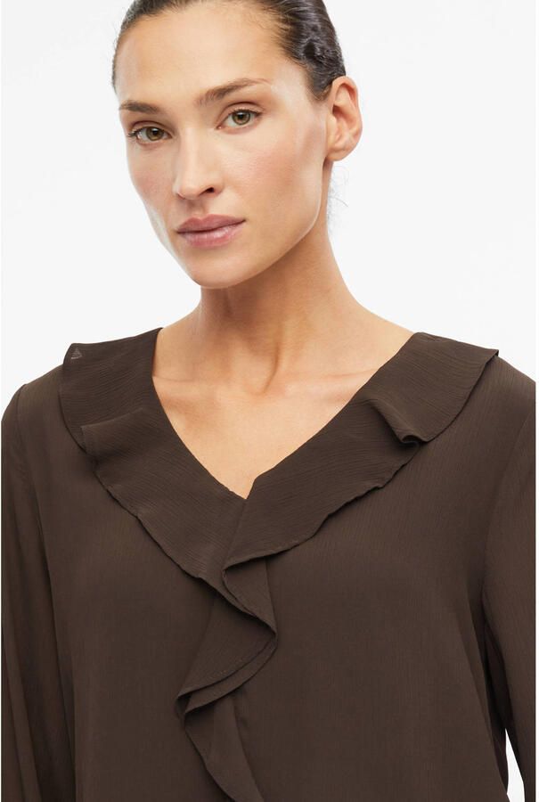 S.Oliver BLACK LABEL regular fit blouse met lange mouwen in crêpe-look - Foto 2