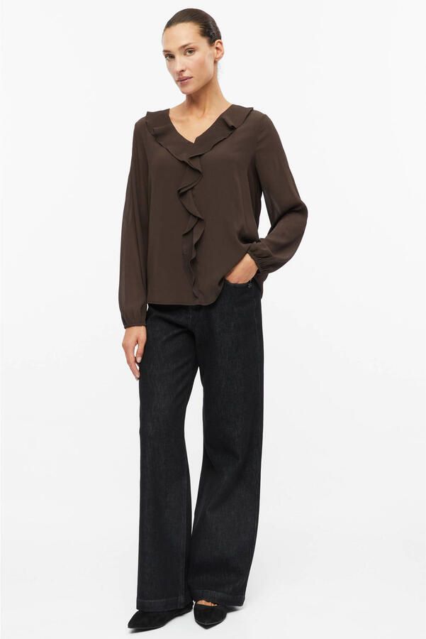 S.Oliver BLACK LABEL regular fit blouse met lange mouwen in crêpe-look - Foto 3