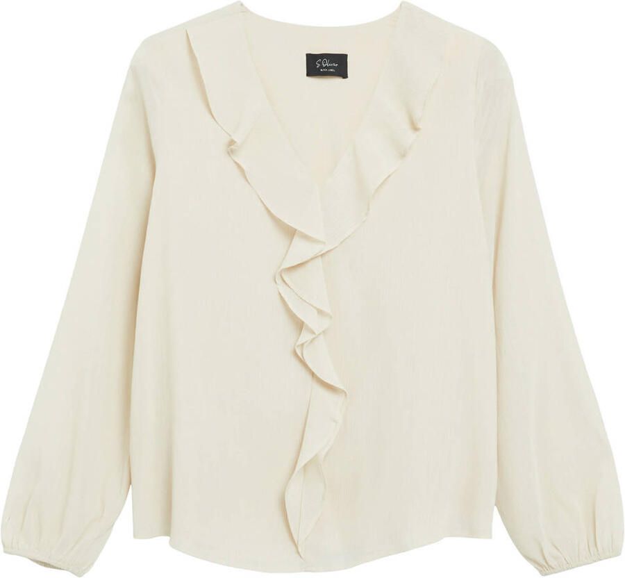 S.Oliver BLACK LABEL regular fit blouse met lange mouwen in crêpe-look - Foto 2