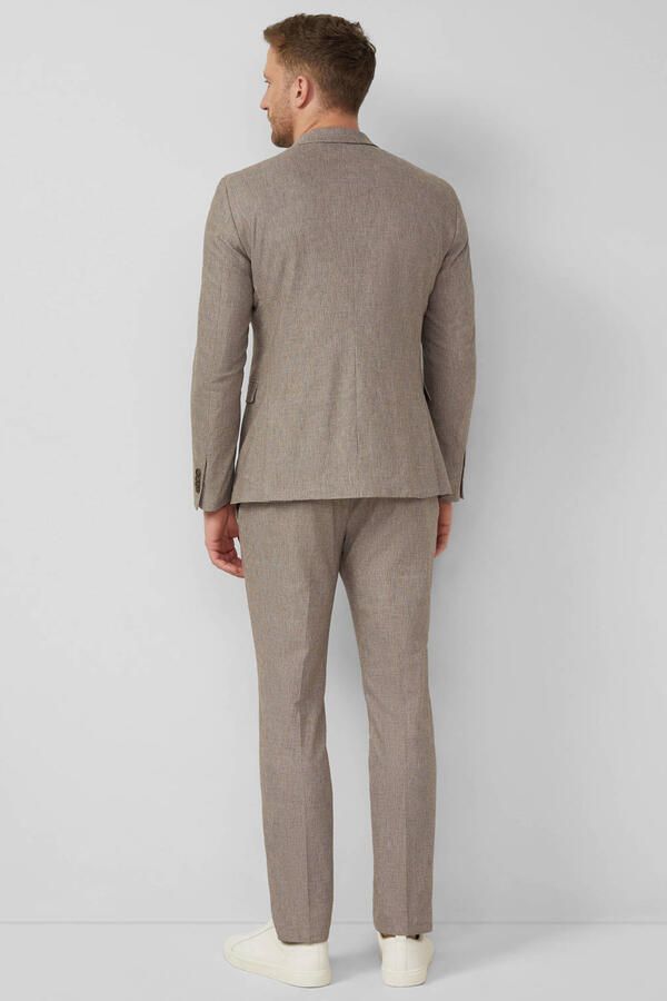 S.Oliver BLACK LABEL colbert met linnen donkerbruin - Foto 2