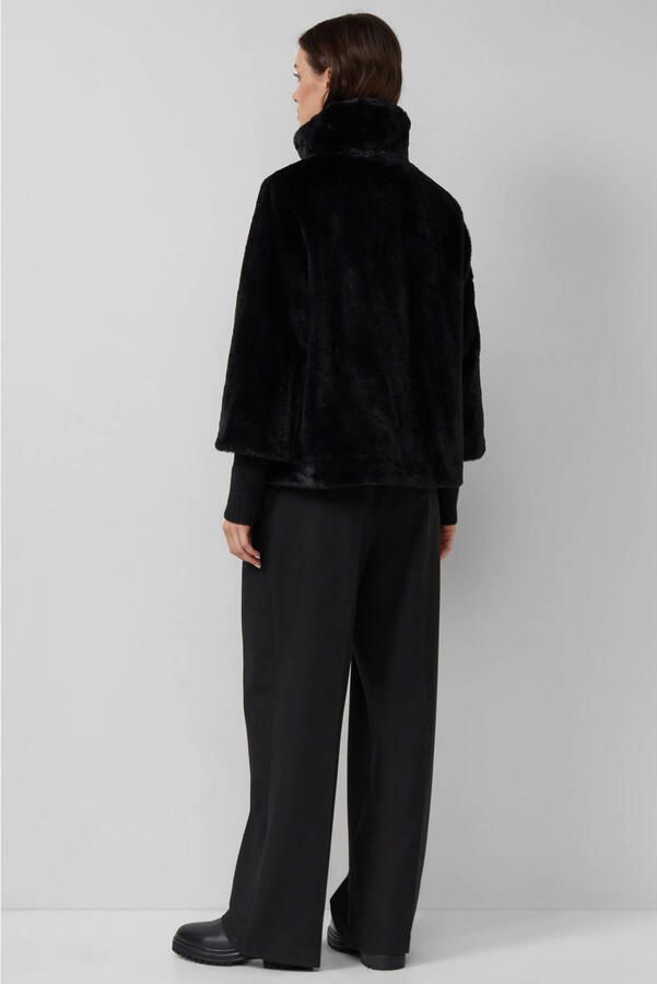 S.Oliver BLACK LABEL Relaxed fit jack van imitatiebont met gebreide stormboorden - Foto 2