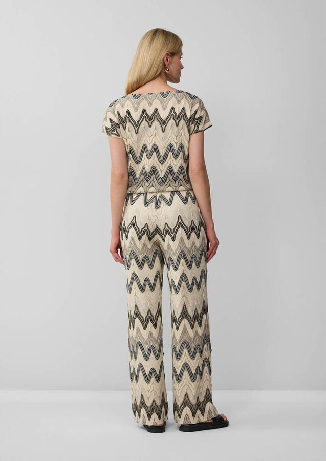 S.Oliver BLACK LABEL Wide leg wijde broek met all-over motief