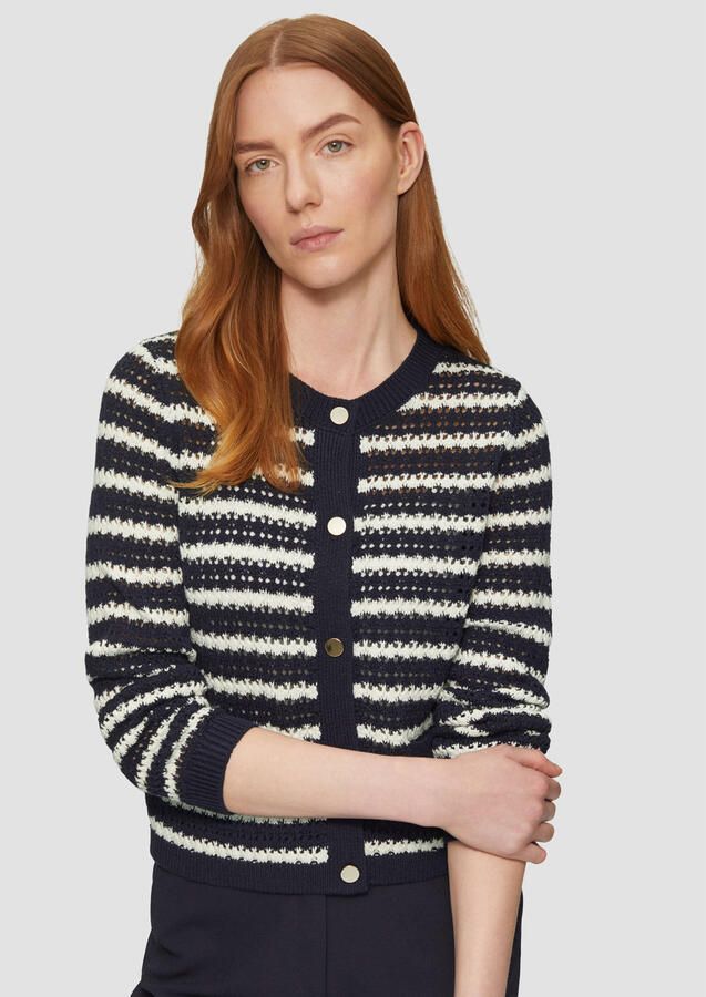 S.Oliver BLACK LABEL Regular fit cardigan in ajourtricot