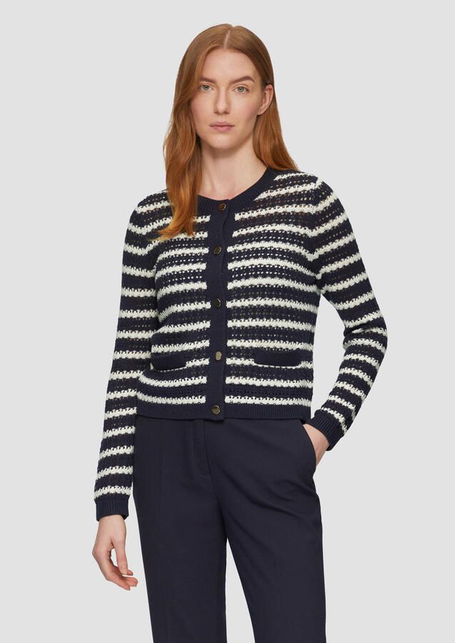 S.Oliver BLACK LABEL Regular fit cardigan in ajourtricot - Foto 2
