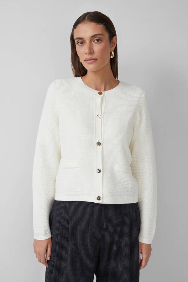 S.Oliver BLACK LABEL Regular fit gebreid jack van katoenmix - Foto 2