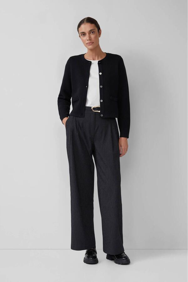 S.Oliver BLACK LABEL Regular fit gebreid jack van katoenmix