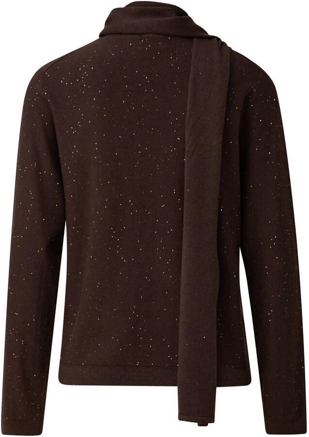 S.Oliver BLACK LABEL gebreide trui met glitters en wol donkerbruin