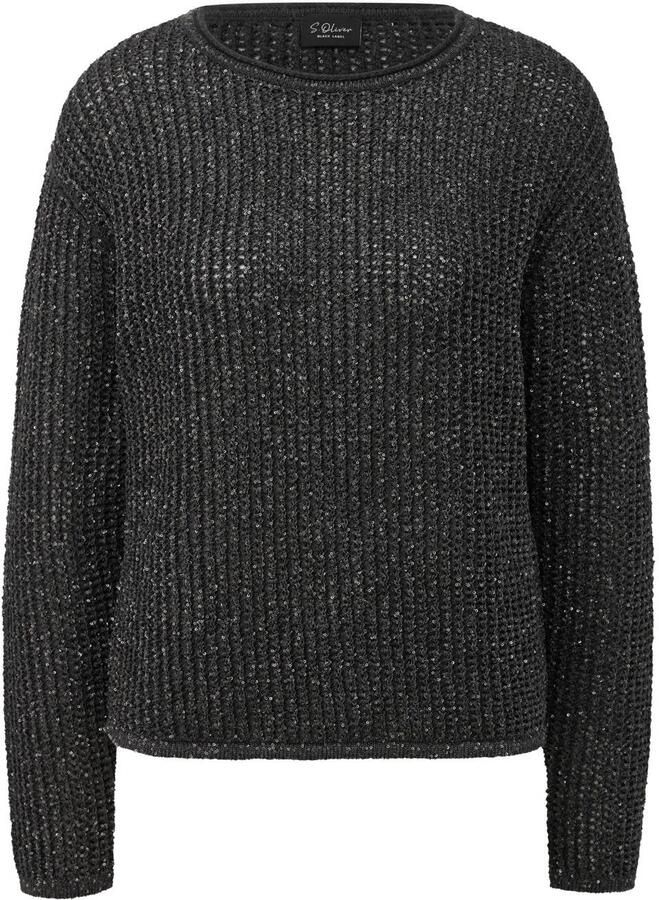 S.Oliver BLACK LABEL gebreide trui met wol antraciet