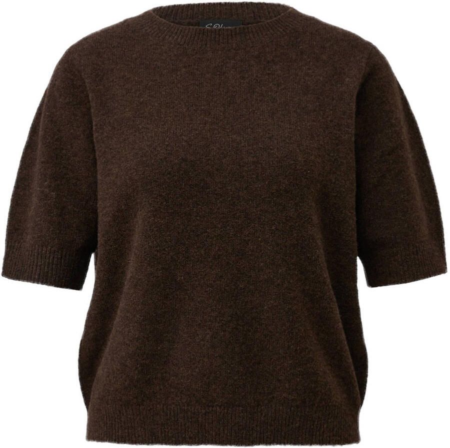 S.Oliver BLACK LABEL gebreide trui met wol donkerbruin